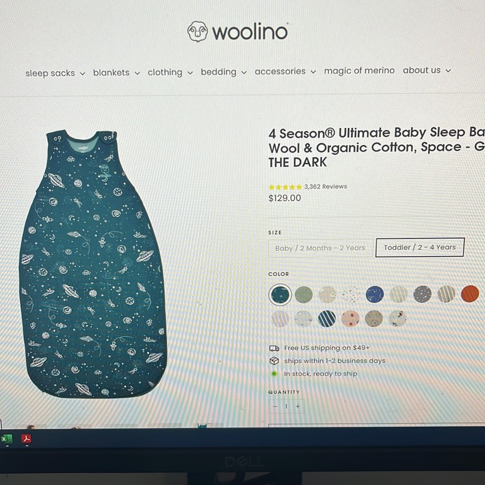 Teal Space-Themed Baby Sleep Sack ( never used)